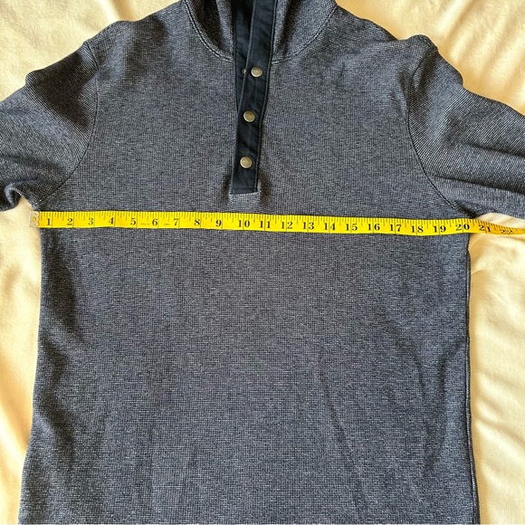 Michael Kors | Navy Blue Snap Down Hooded sweater with elbow patches Size M - Picture 7 of 9